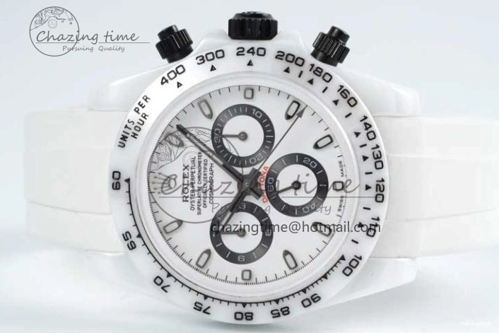 White Black Best on Dial Rubber 5GF Daytona White Ceramic A7750 Edition White Strap 1226
